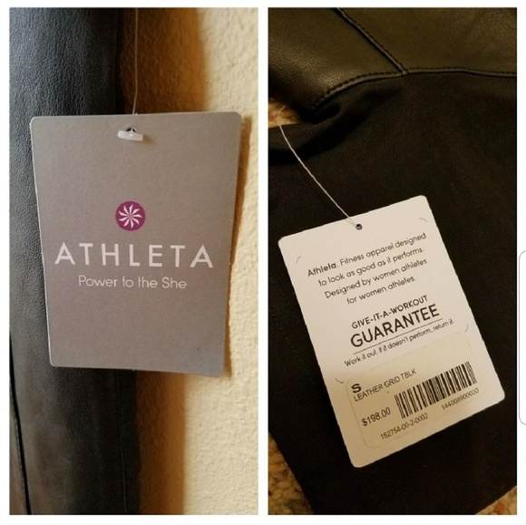100% Leather ATHLETA Grid Tblk Top - Picture 4 of 5